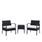 Manhattan Comfort Noli Steel Rattan 3-Piece Patio Conversation Set with Cushions in Cream OD-CV006-CR - alternate 1